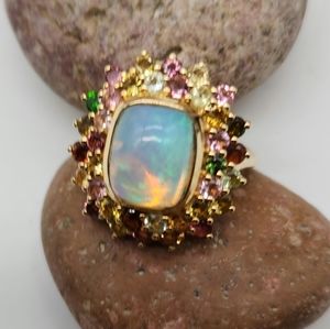 Ethiopian, Welo Opal. Multi Tourmaline. Ring